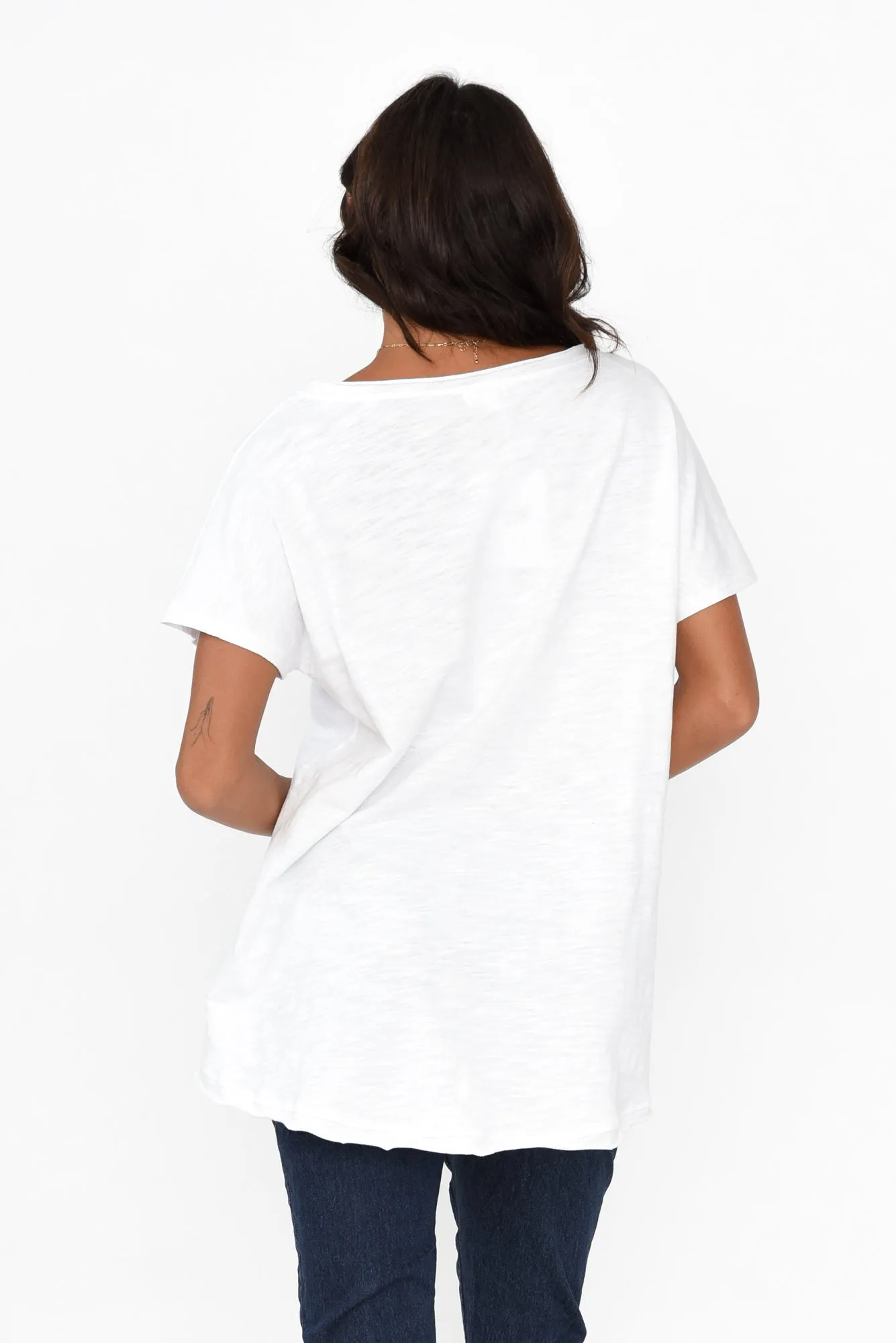 Cindi White Cotton Blend Tee sold by Blue Bungalow product image thumbnail 5