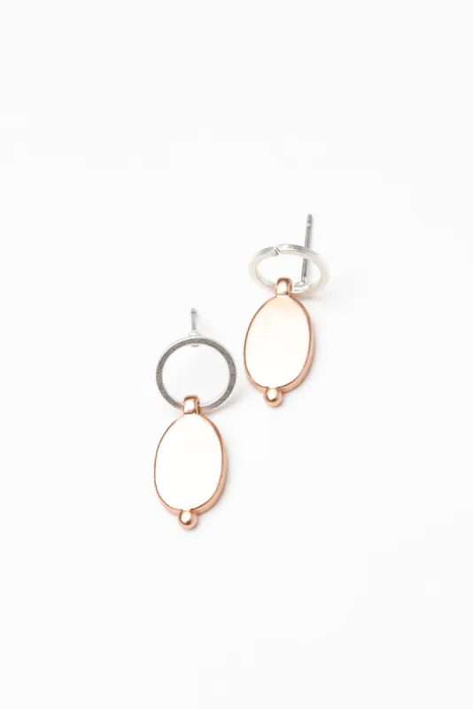 Ayelet Rose Gold Oval Drop Earrings sold by Blue Bungalow