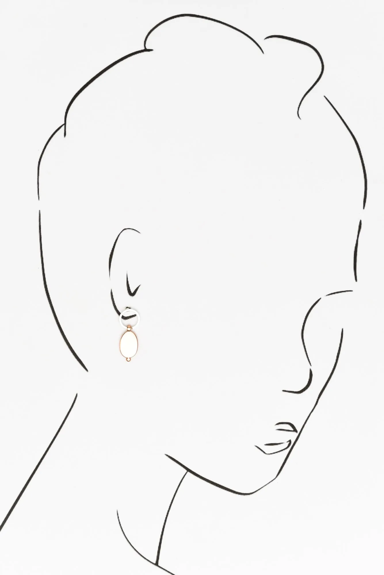 Ayelet Rose Gold Oval Drop Earrings sold by Blue Bungalow product image thumbnail 2