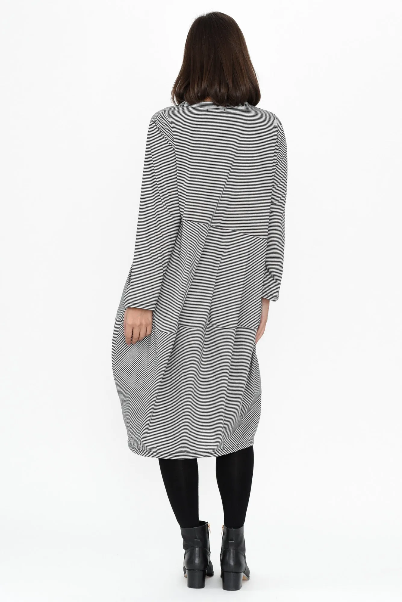 Muriel Black Stripe Cotton Blend Dress sold by Blue Bungalow product image thumbnail 4