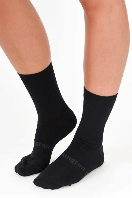 Black Merino Wool Crew Socks sold by Blue Bungalow