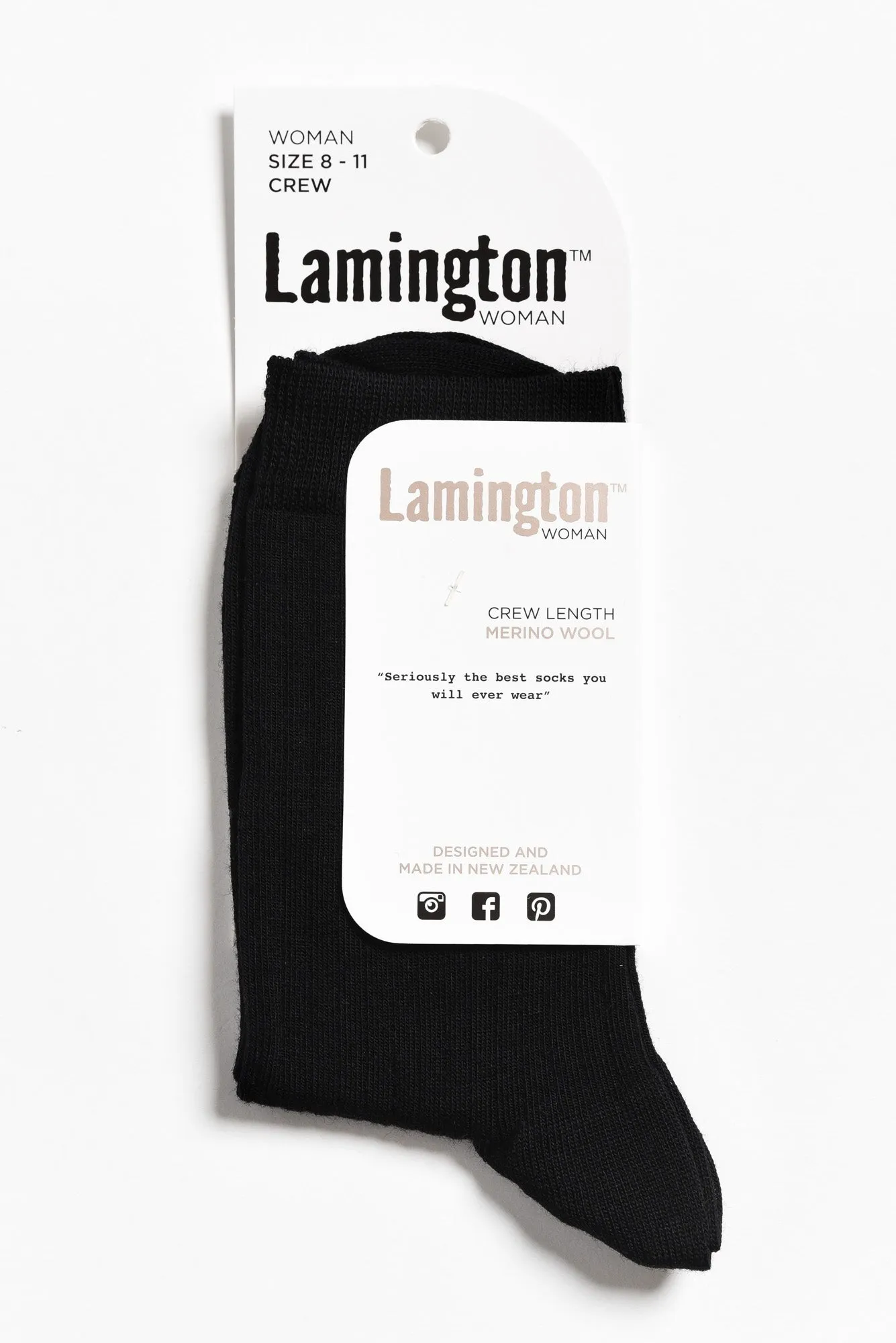 Black Merino Wool Crew Socks sold by Blue Bungalow product image thumbnail 2