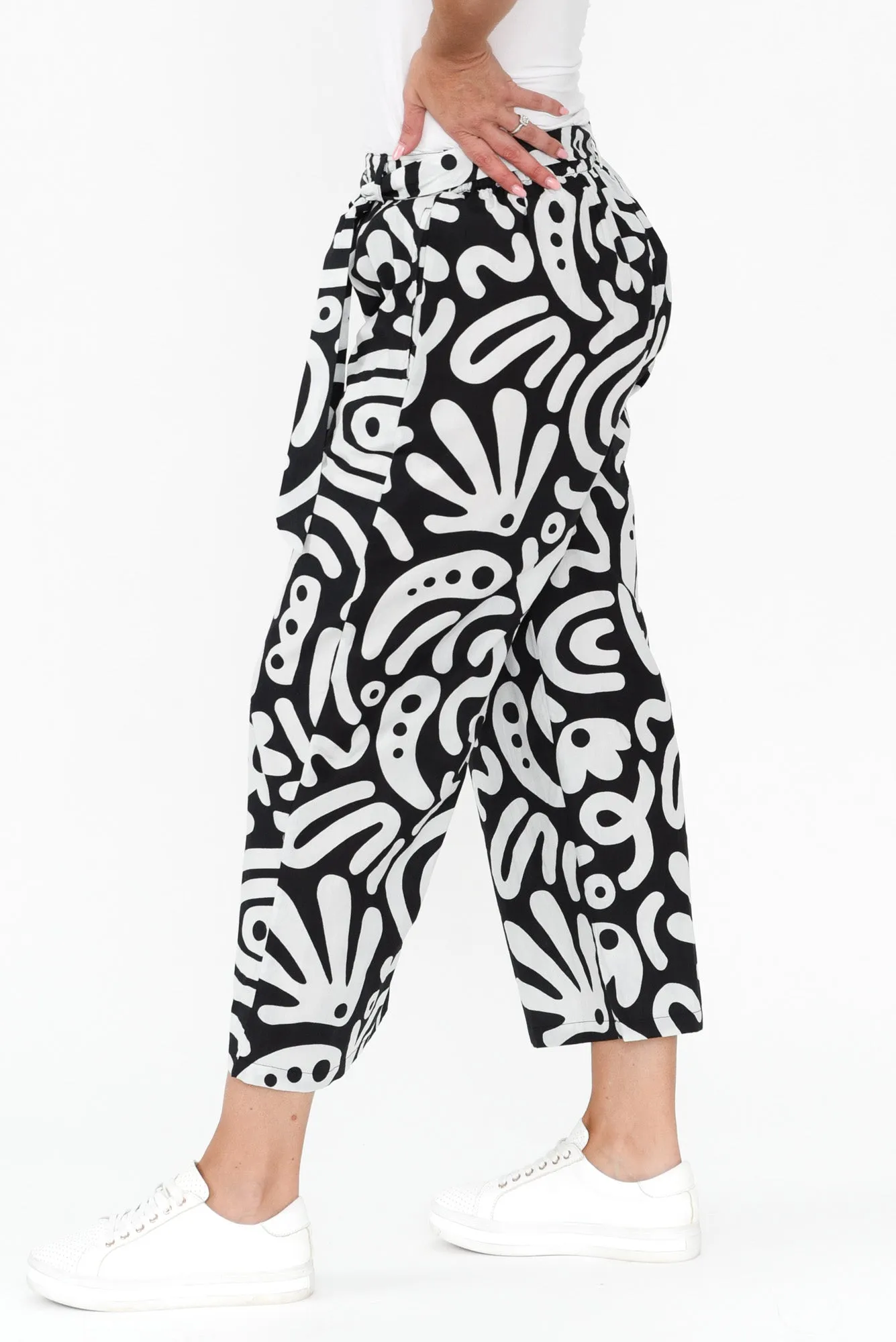 Silis Black Geo Cotton Pants sold by Blue Bungalow product image thumbnail 3