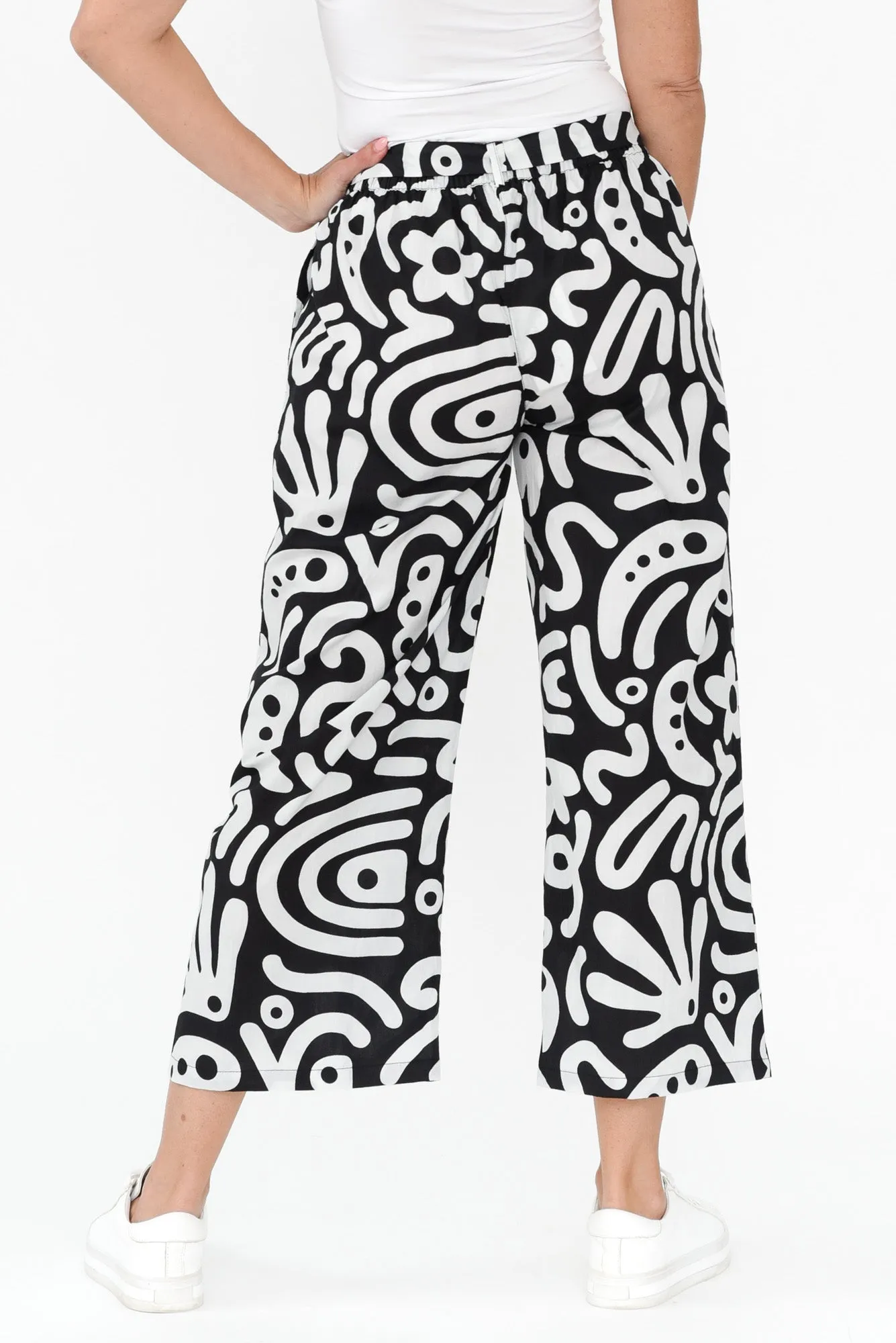 Silis Black Geo Cotton Pants sold by Blue Bungalow product image thumbnail 4