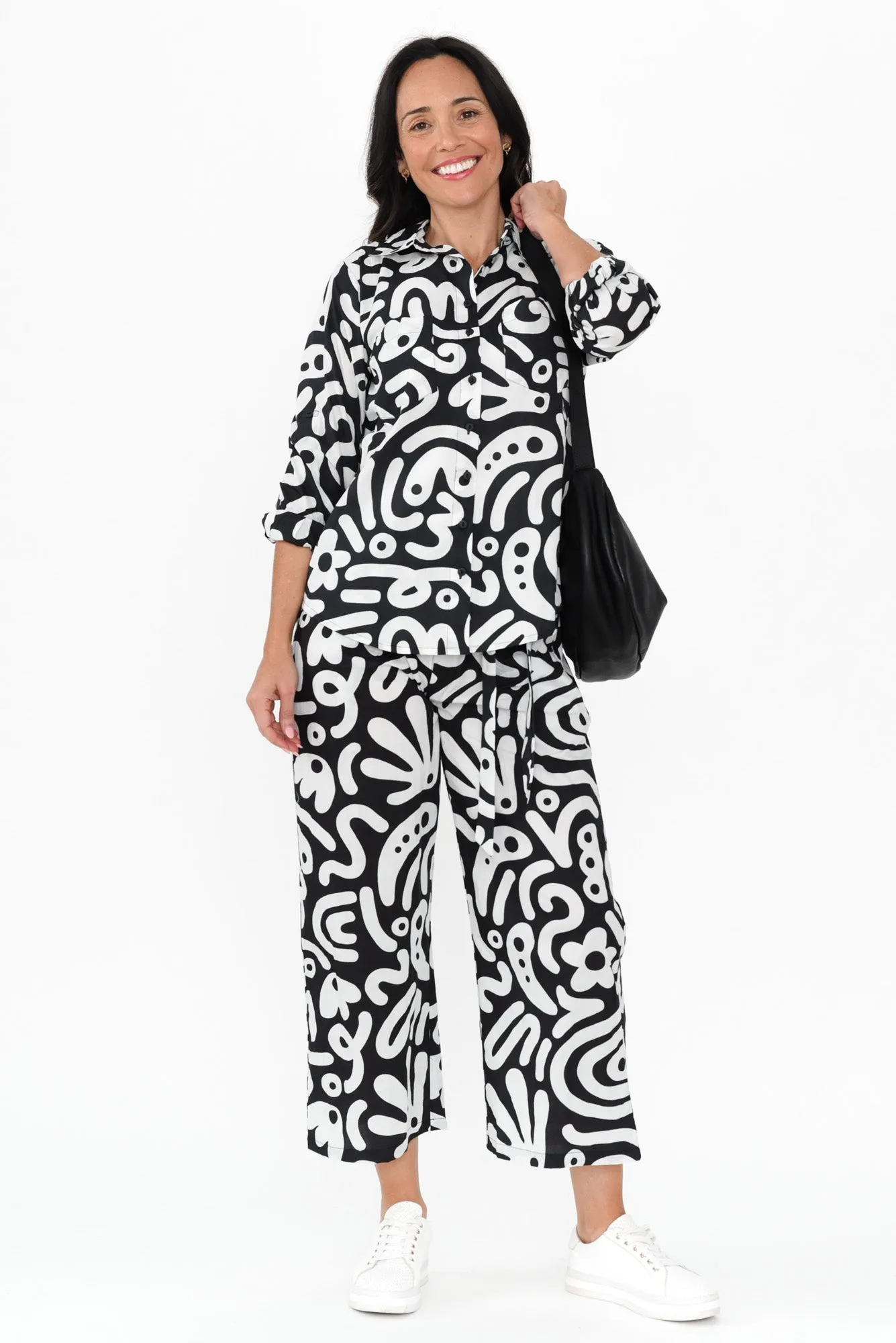 Silis Black Geo Cotton Pants sold by Blue Bungalow product image thumbnail 2