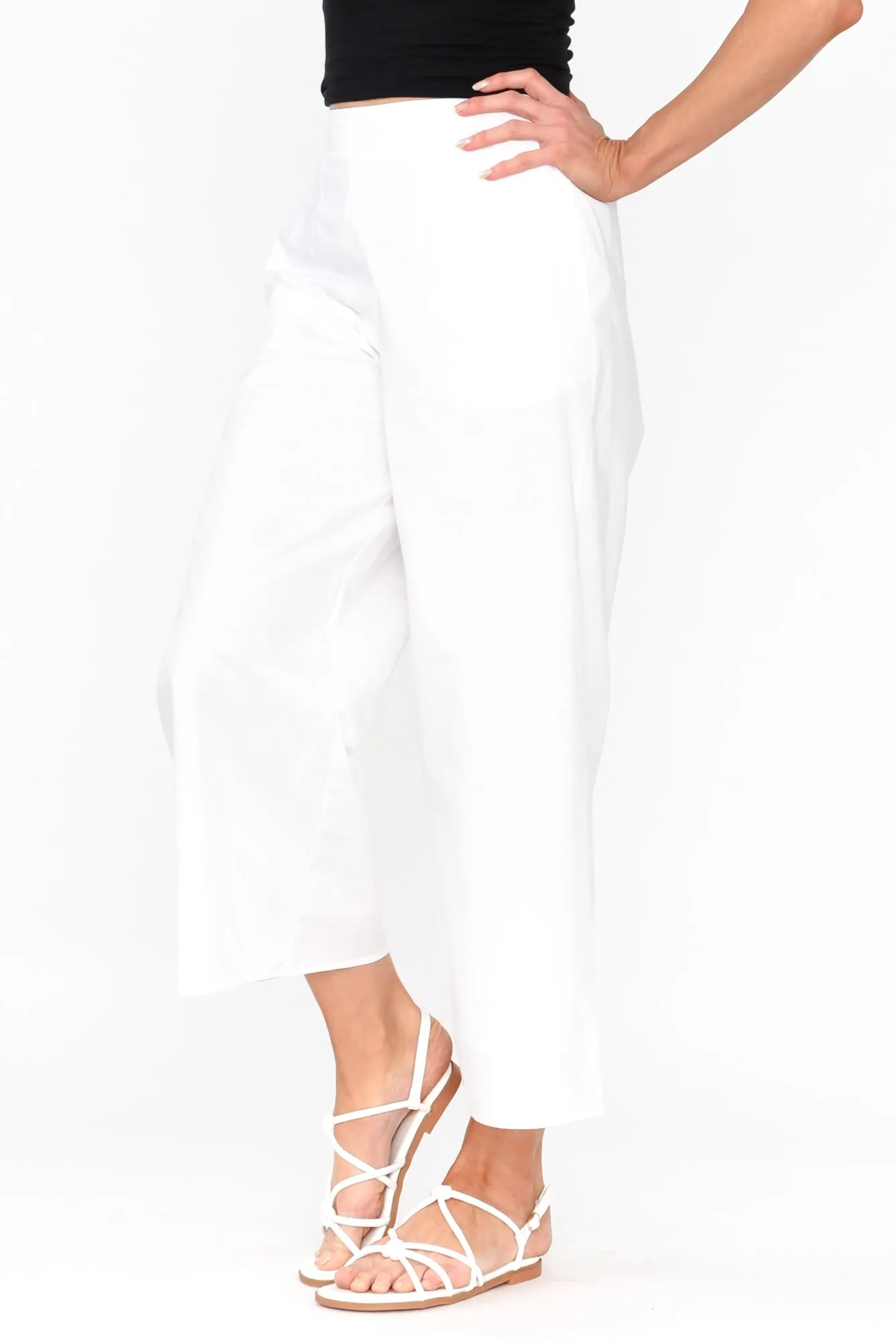 Leni White Cotton Poplin Pants sold by Blue Bungalow product image thumbnail 3