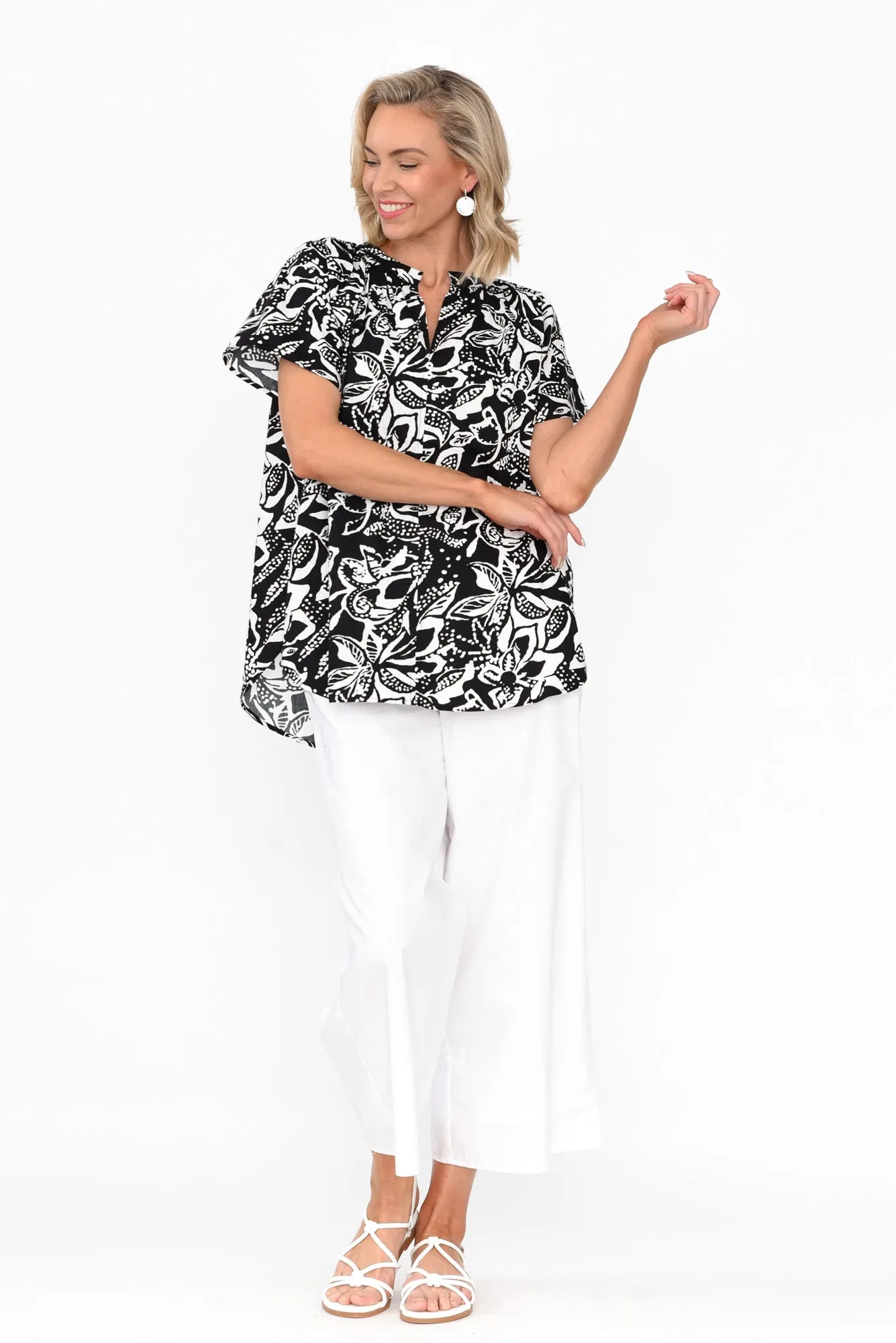 Leni White Cotton Poplin Pants sold by Blue Bungalow product image thumbnail 5