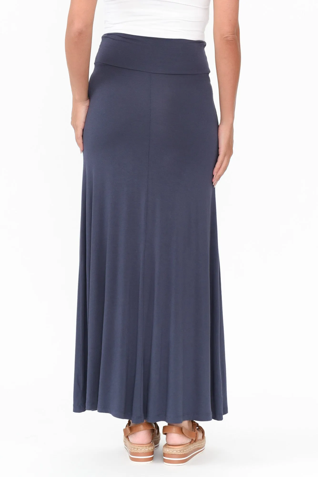 Lana Deep Blue Bamboo Maxi Skirt sold by Blue Bungalow product image thumbnail 4