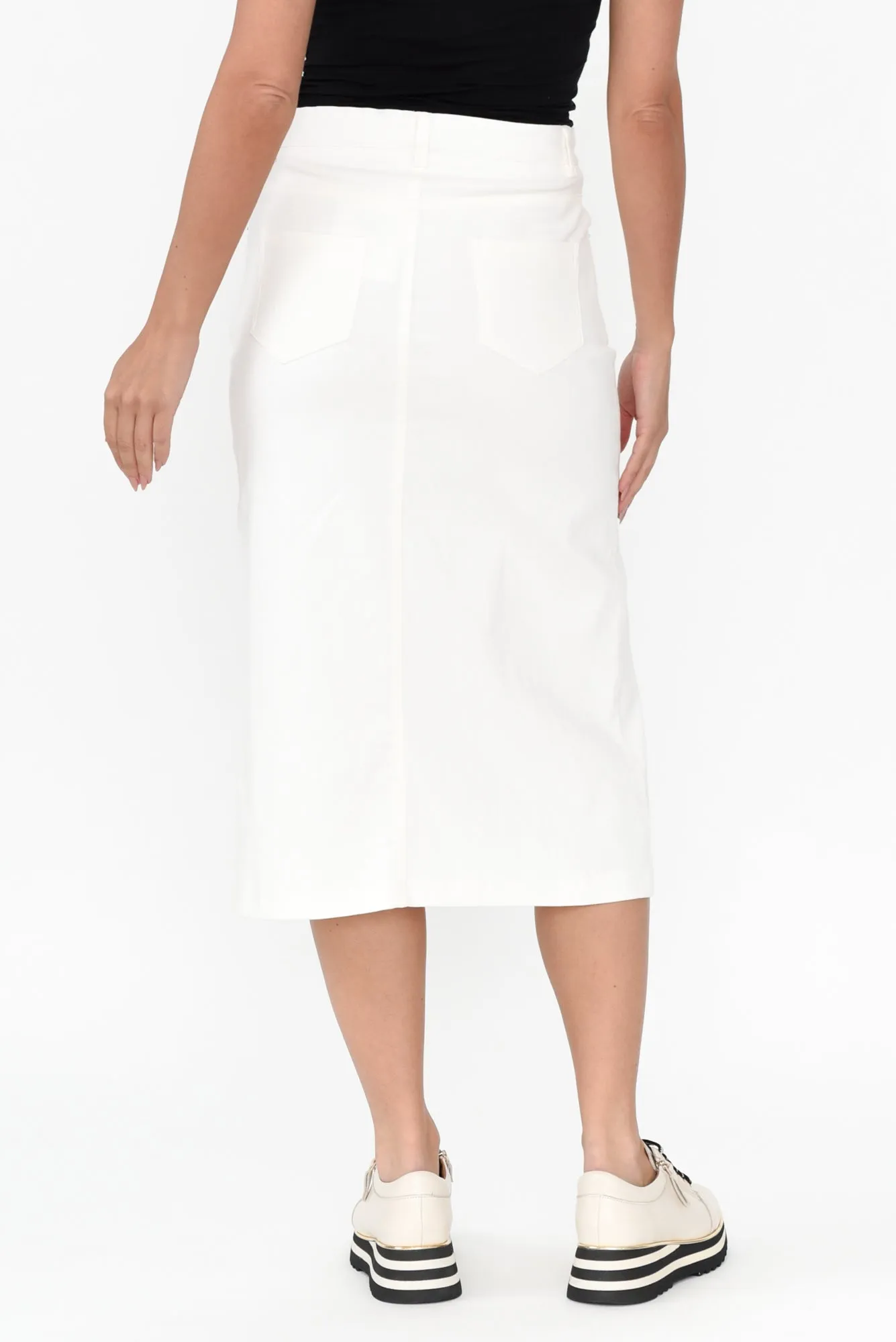 Astille White Cotton Blend Skirt sold by Blue Bungalow product image thumbnail 4