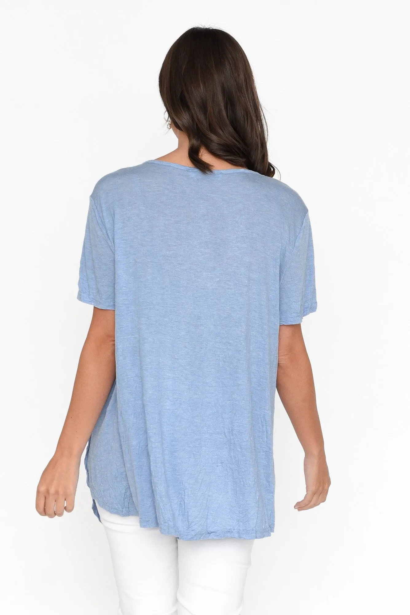 Moira Blue Crinkle Cotton Tee sold by Blue Bungalow product image thumbnail 4
