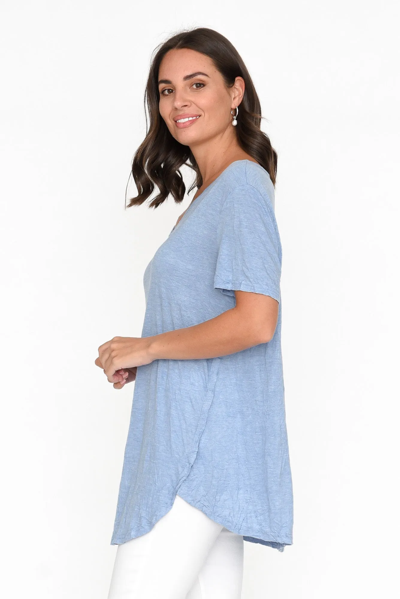 Moira Blue Crinkle Cotton Tee sold by Blue Bungalow product image thumbnail 3