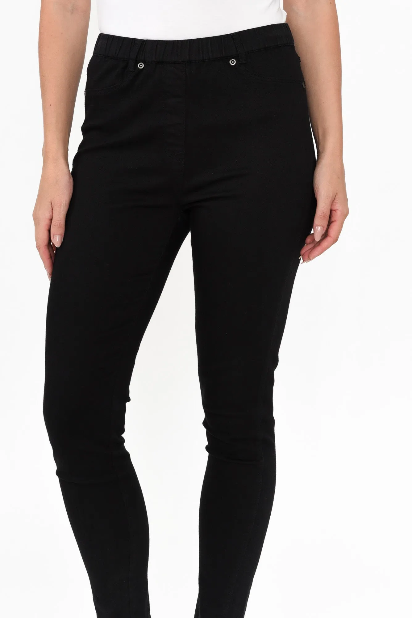 Reed Black Stretch Cotton Pants sold by Blue Bungalow product image thumbnail 4
