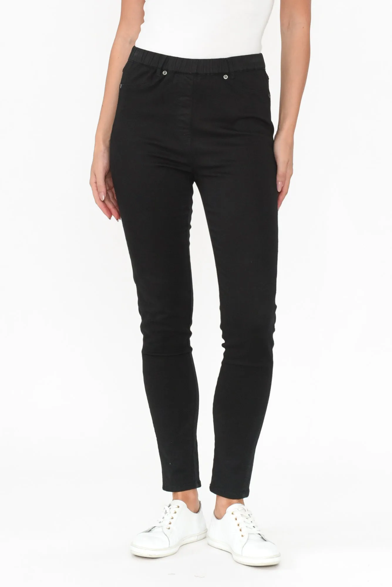 Reed Black Stretch Cotton Pants sold by Blue Bungalow