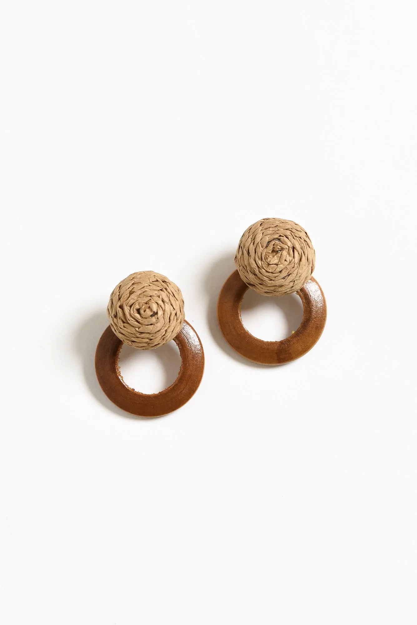 Bia Tan Wood Circle Earrings sold by Blue Bungalow