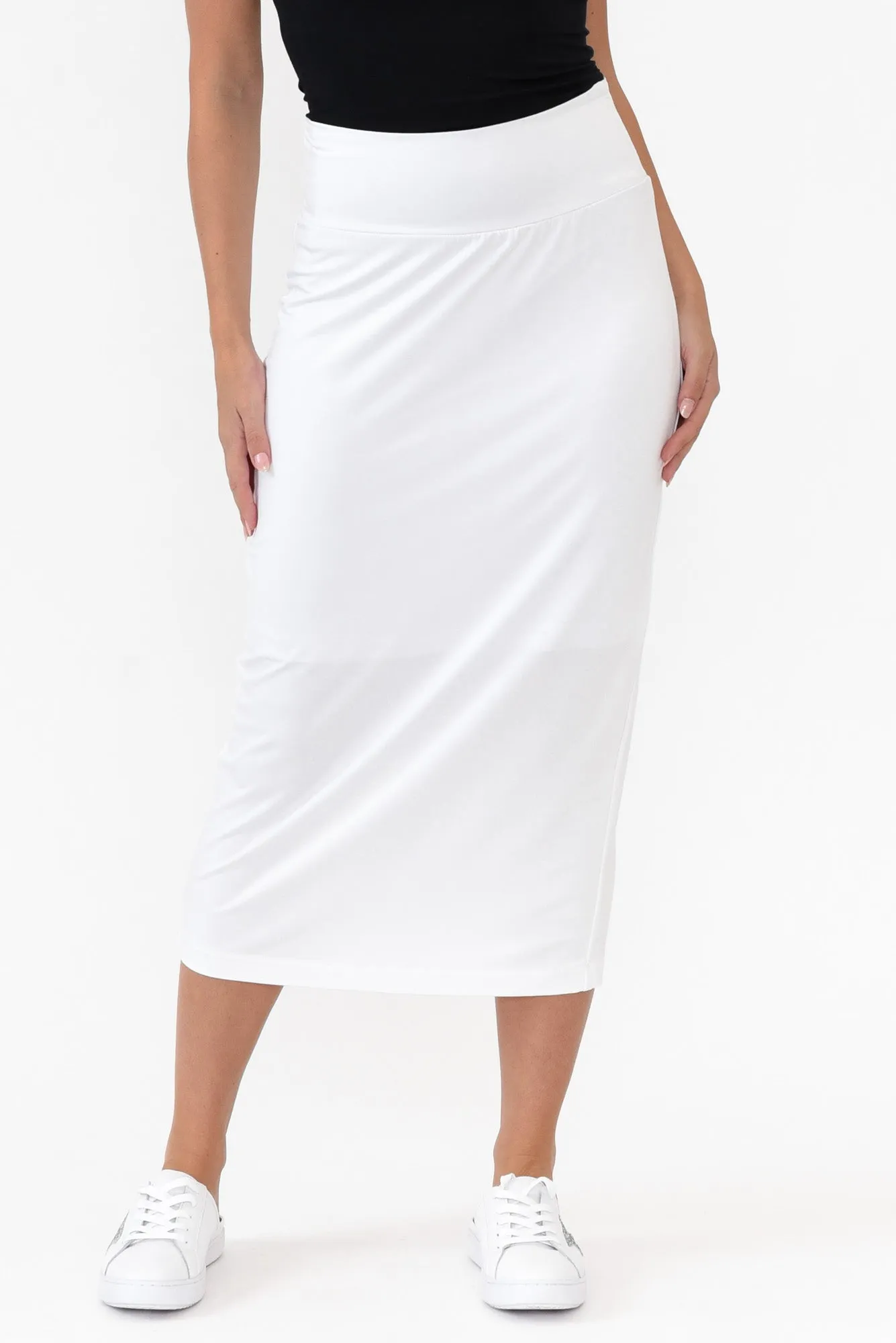 White Bamboo Maxi Tube Skirt sold by Blue Bungalow