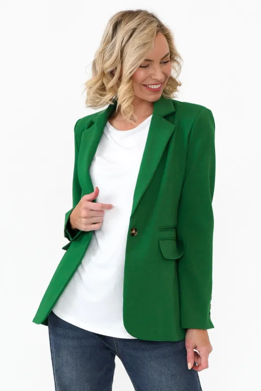 Audra Emerald Fitted Stretch Blazer sold by Blue Bungalow