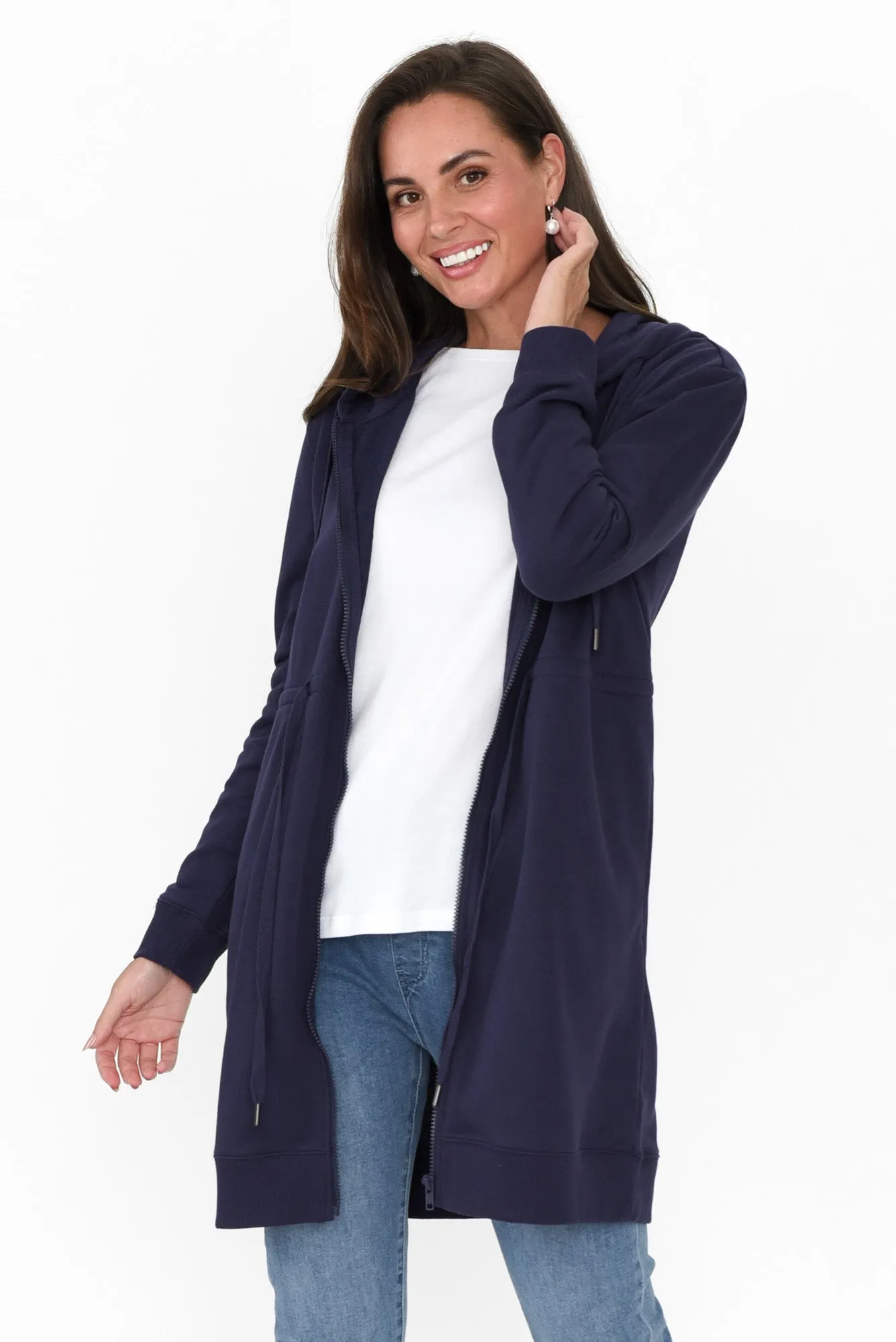 Anorak Blue Cotton Blend Jacket sold by Blue Bungalow product image thumbnail 2