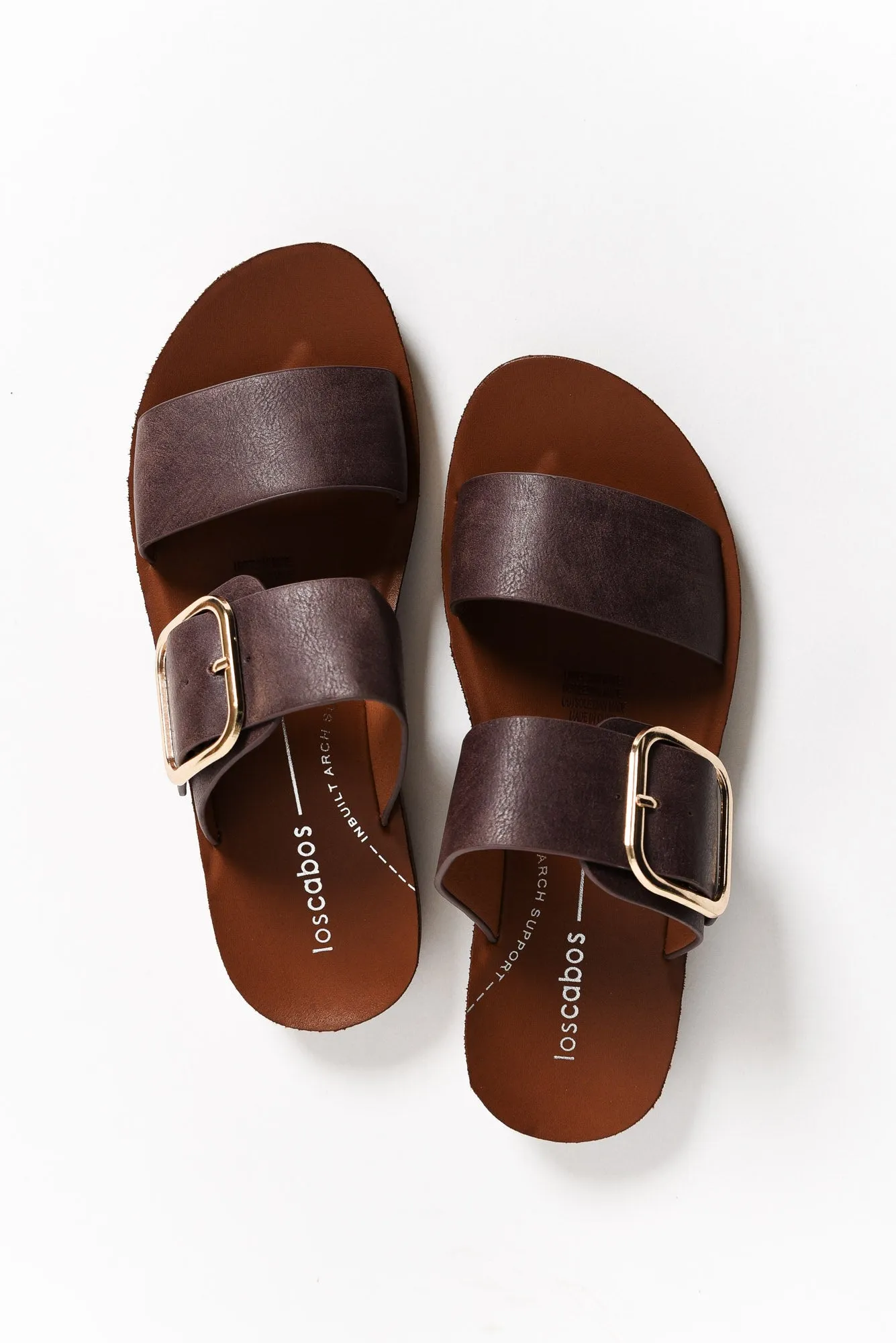 Doti Mocha Buckle Slide sold by Blue Bungalow