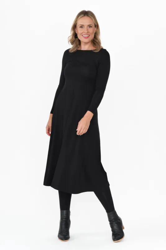 Olivia Black Bamboo Sleeved Dress sold by Blue Bungalow