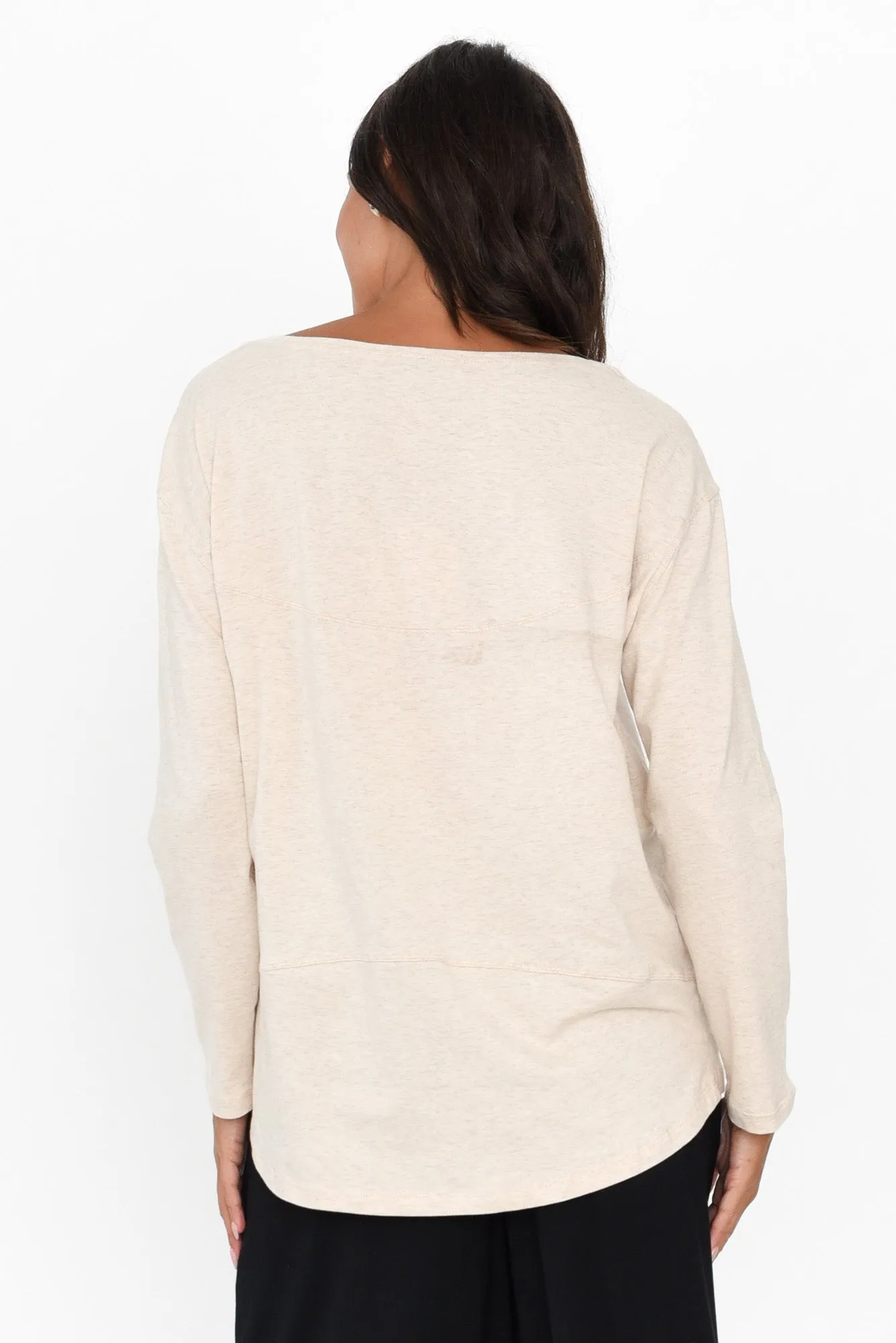 Moya Oat Cotton Hi Lo Top sold by Blue Bungalow product image thumbnail 4