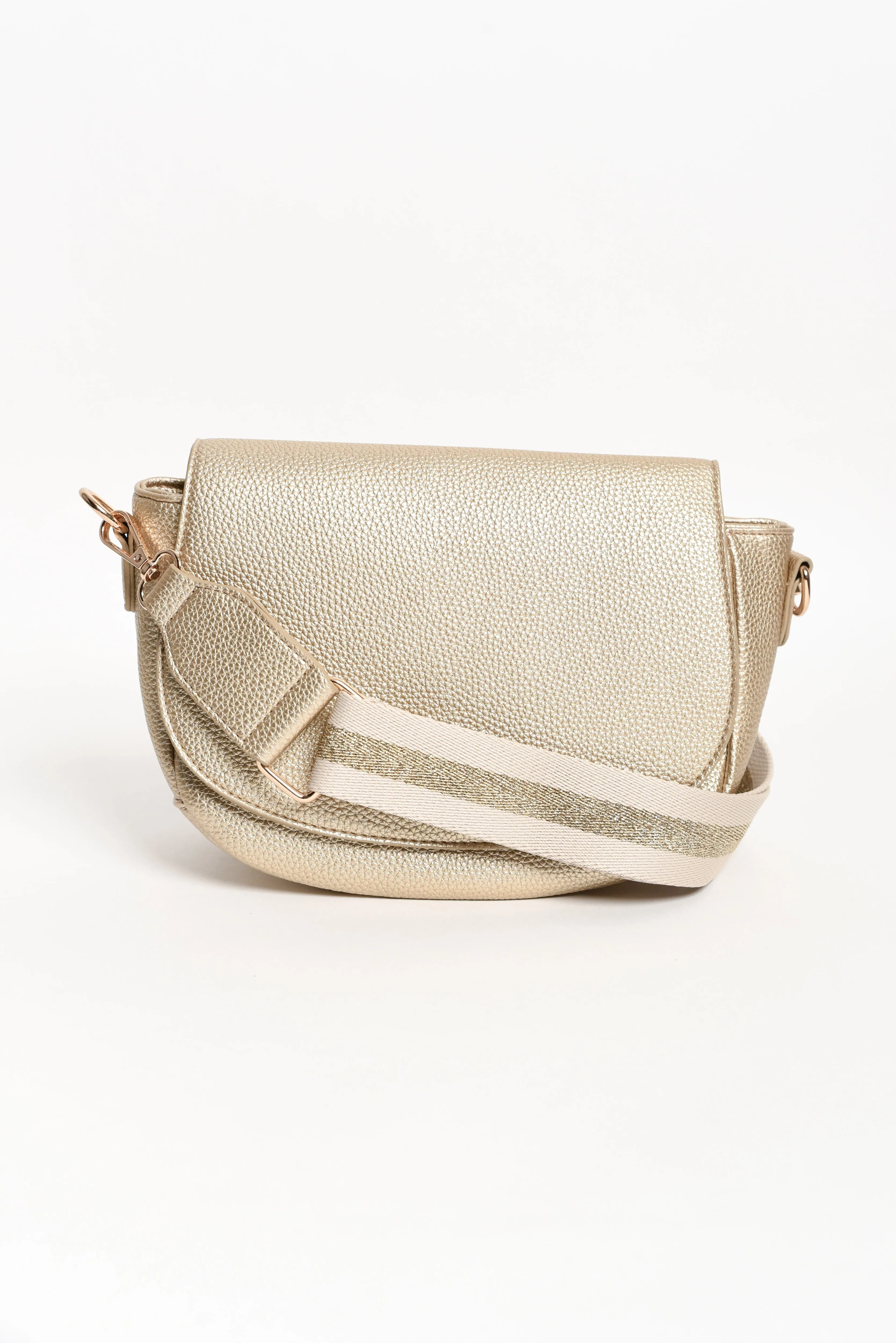 Alle Gold Saddle Crossbody Bag sold by Blue Bungalow
