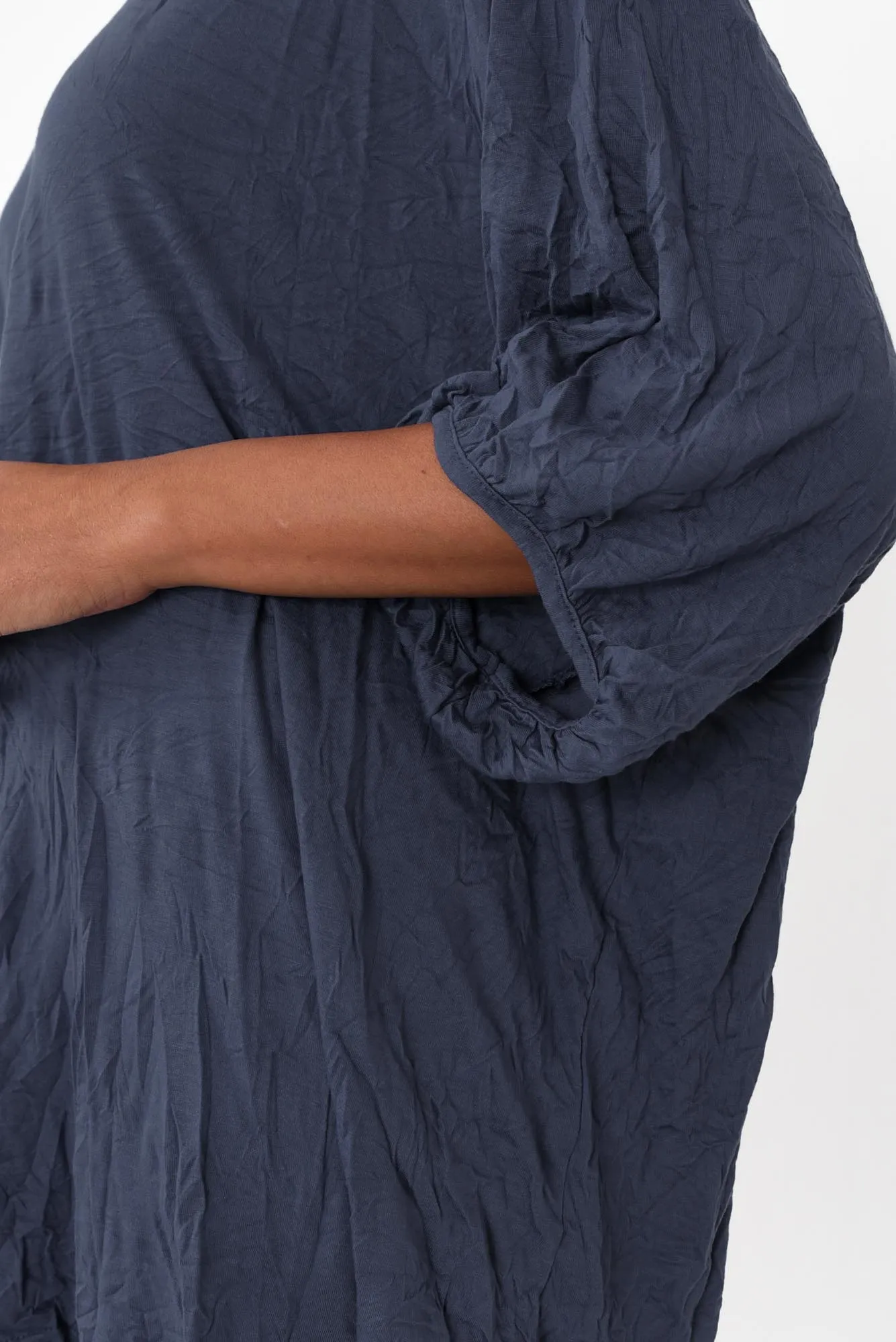 Agnes Blue Crinkle Cotton Hi Lo Top sold by Blue Bungalow product image thumbnail 5