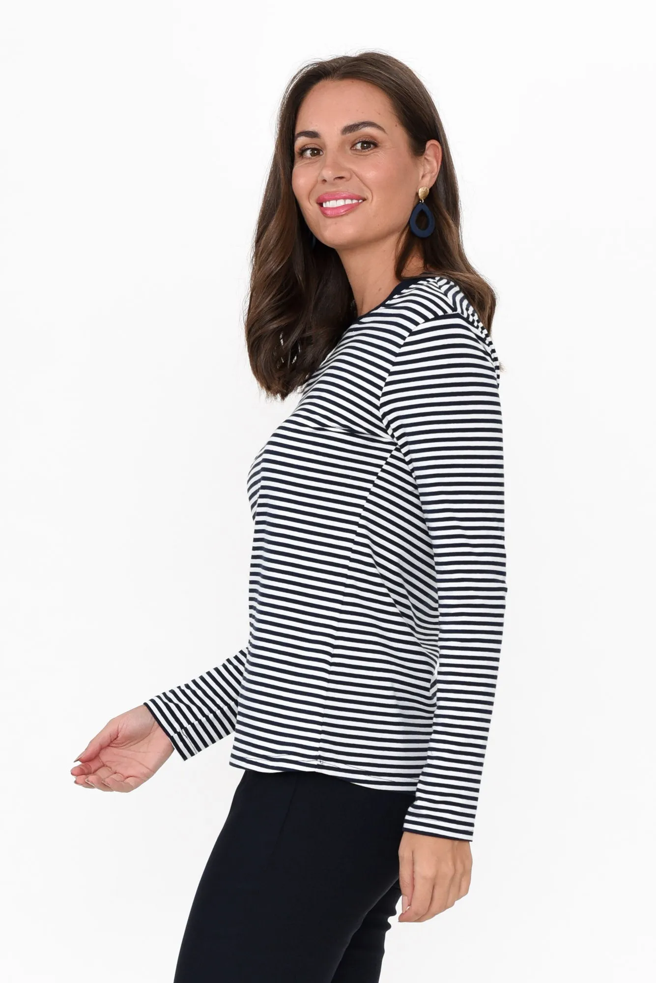 Anchor Navy Stripe Cotton Top sold by Blue Bungalow product image thumbnail 3