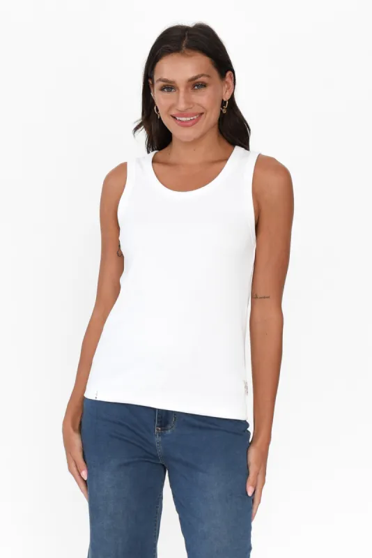 White Rib Crew Tank sold by Blue Bungalow
