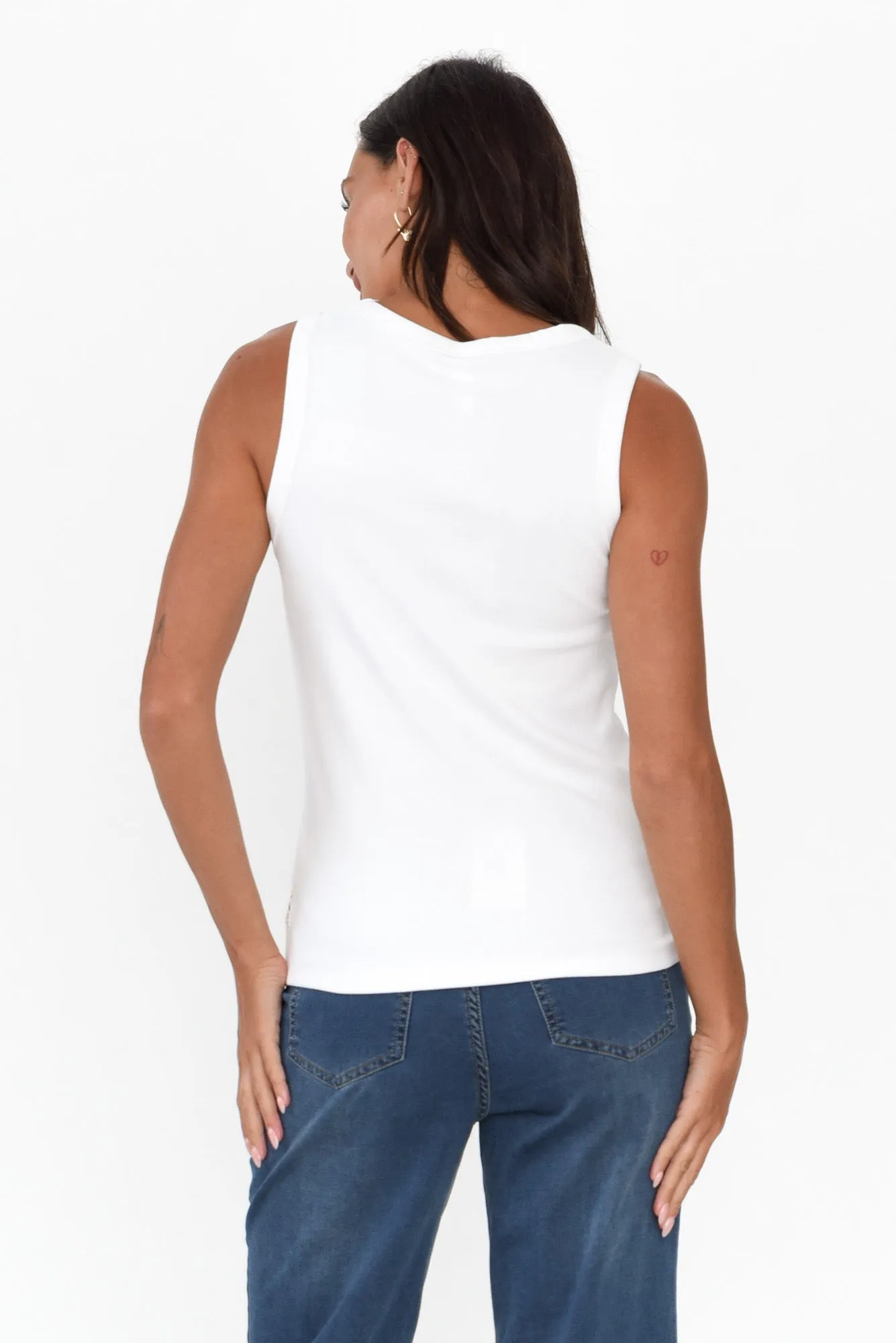 White Rib Crew Tank sold by Blue Bungalow product image thumbnail 5