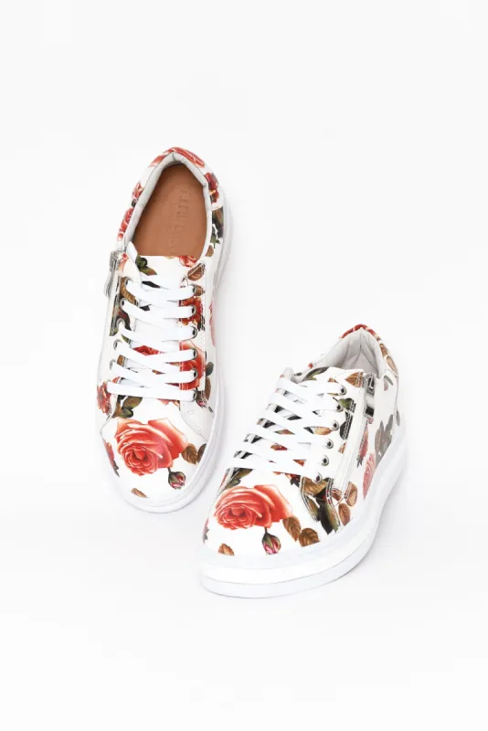 Posey White Rose Leather Sneaker sold by Blue Bungalow