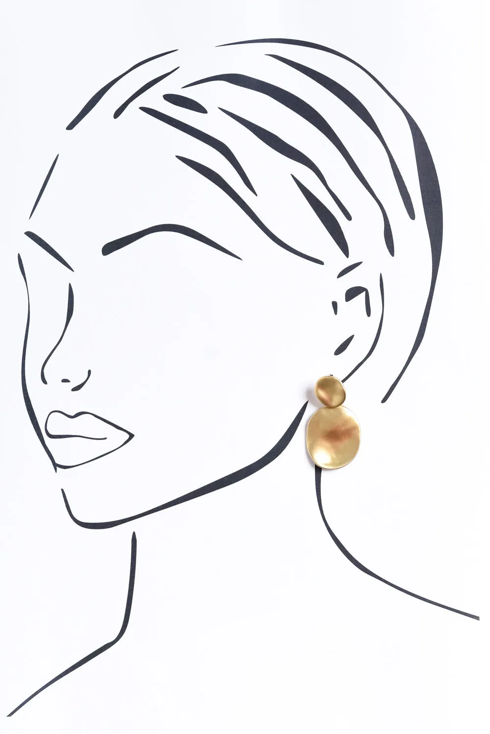 Ackley Gold Oval Earrings sold by Blue Bungalow product image thumbnail 2