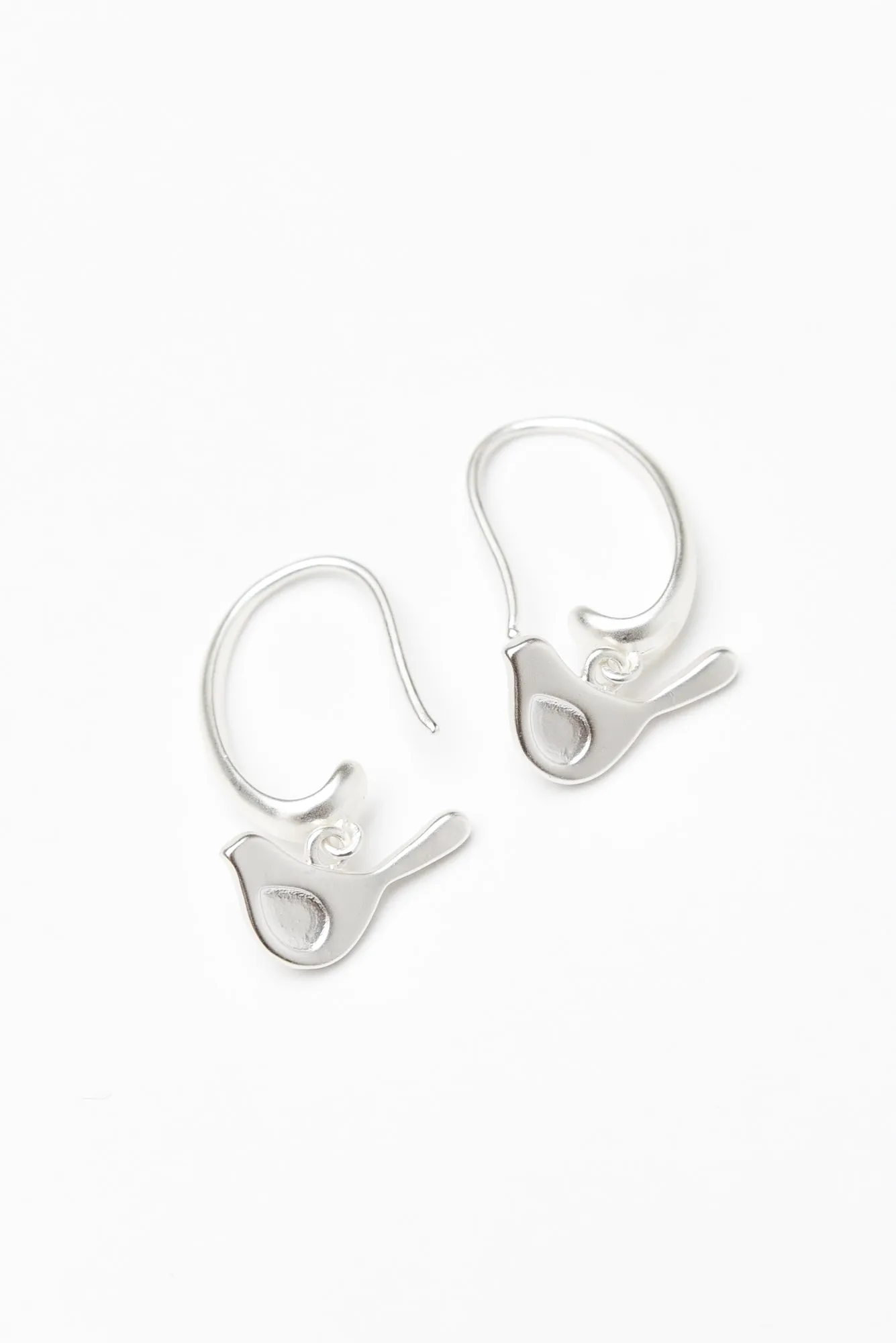 Abia Silver Bird Hook Earrings sold by Blue Bungalow