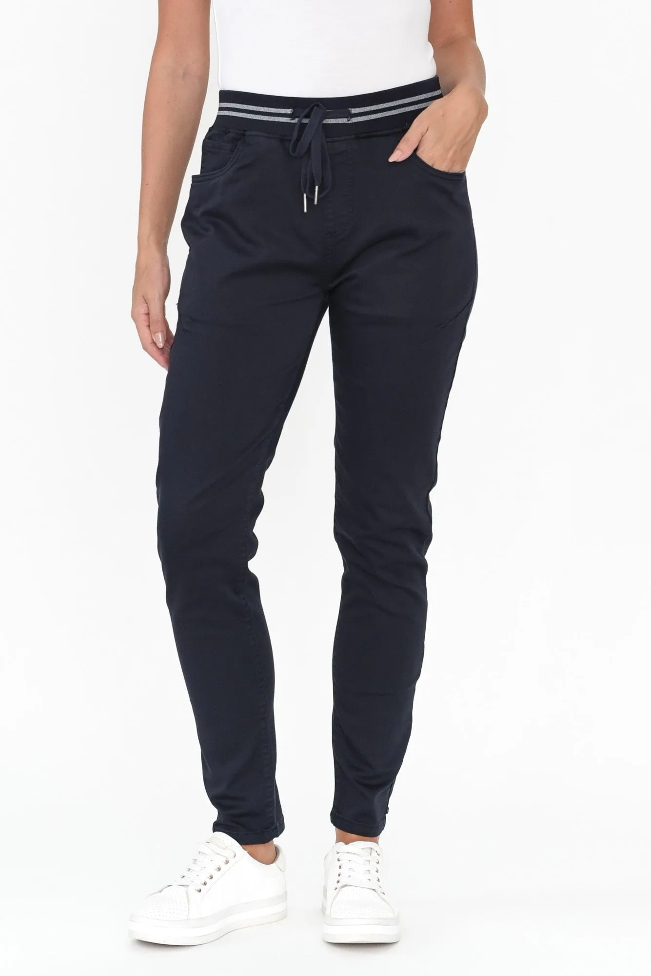Margo Navy Jogger Pants sold by Blue Bungalow