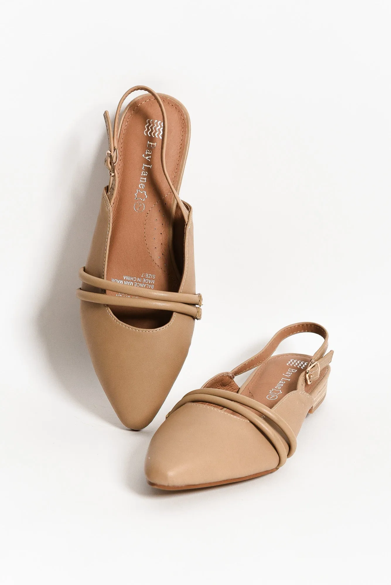 Abby Taupe Leather Slingback Mule sold by Blue Bungalow