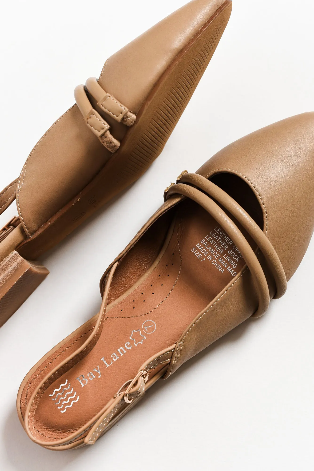 Abby Taupe Leather Slingback Mule sold by Blue Bungalow product image thumbnail 4