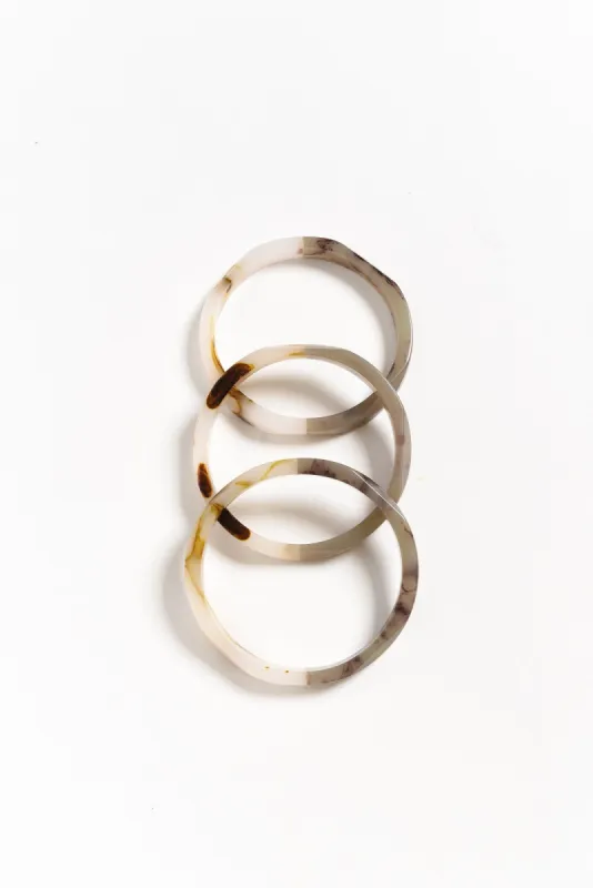 Balana Grey Marble Bangle Set sold by Blue Bungalow