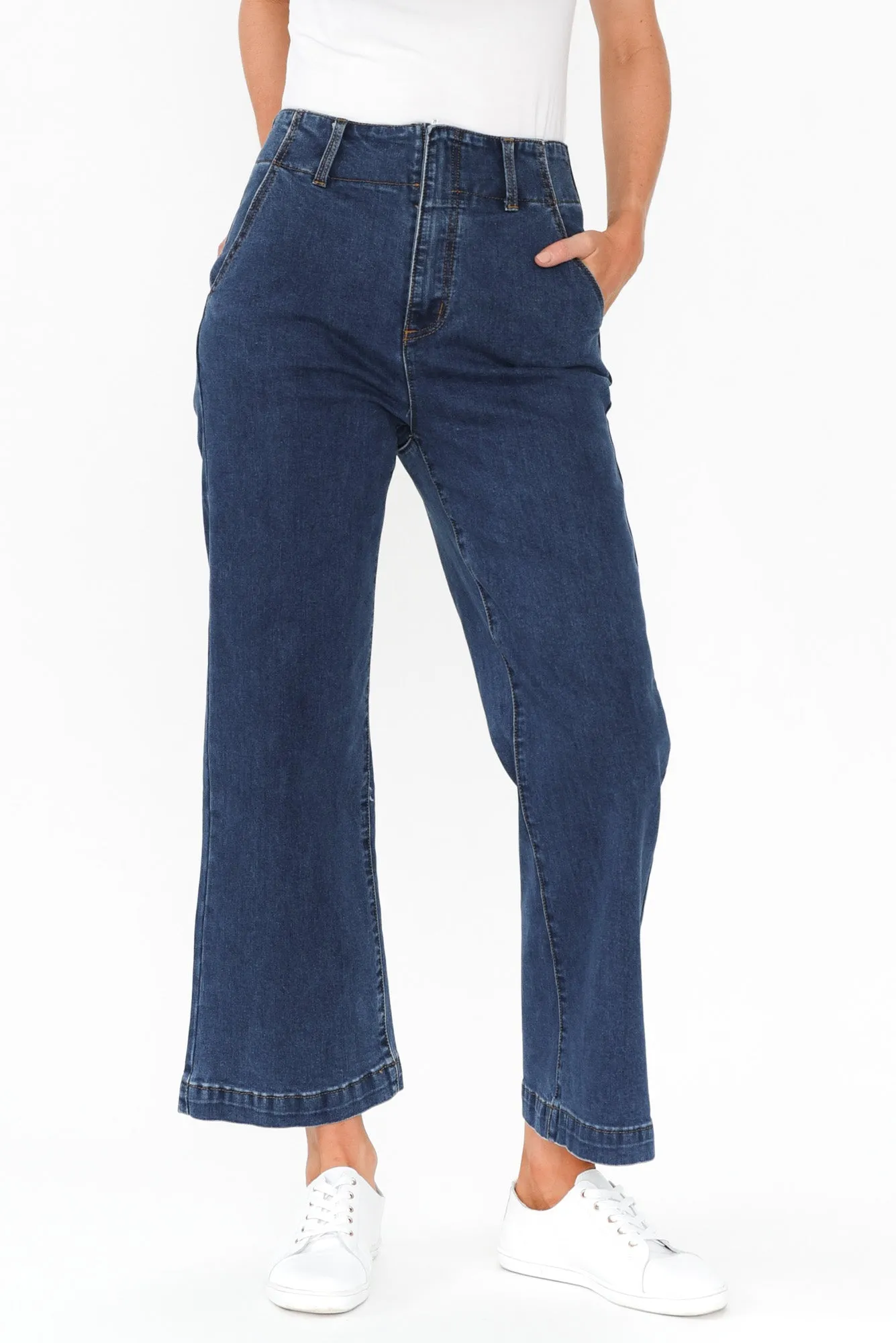 Tamika Blue Denim Stretch Jeans sold by Blue Bungalow product image thumbnail 2