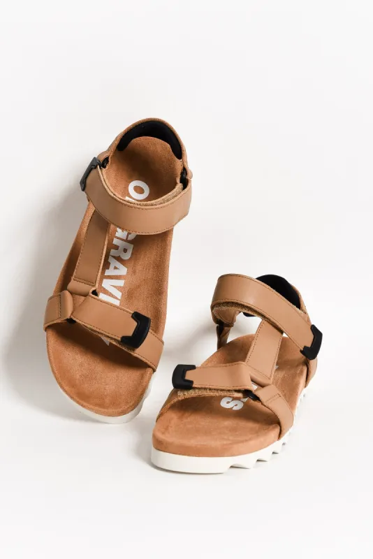 Cohen Tan Leather Velcro Sandal sold by Blue Bungalow
