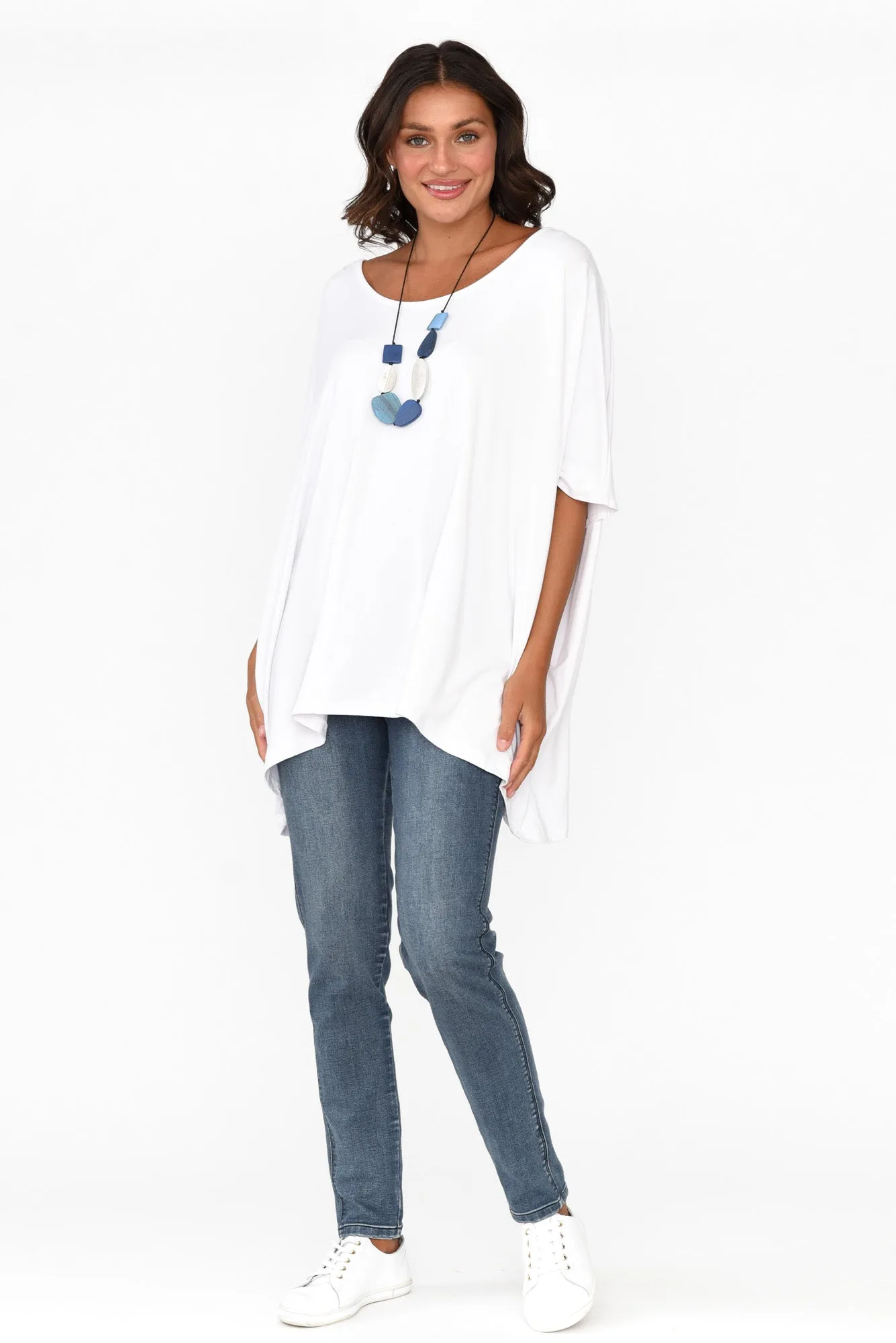 Sorronda White Bamboo Batwing Top sold by Blue Bungalow product image thumbnail 5