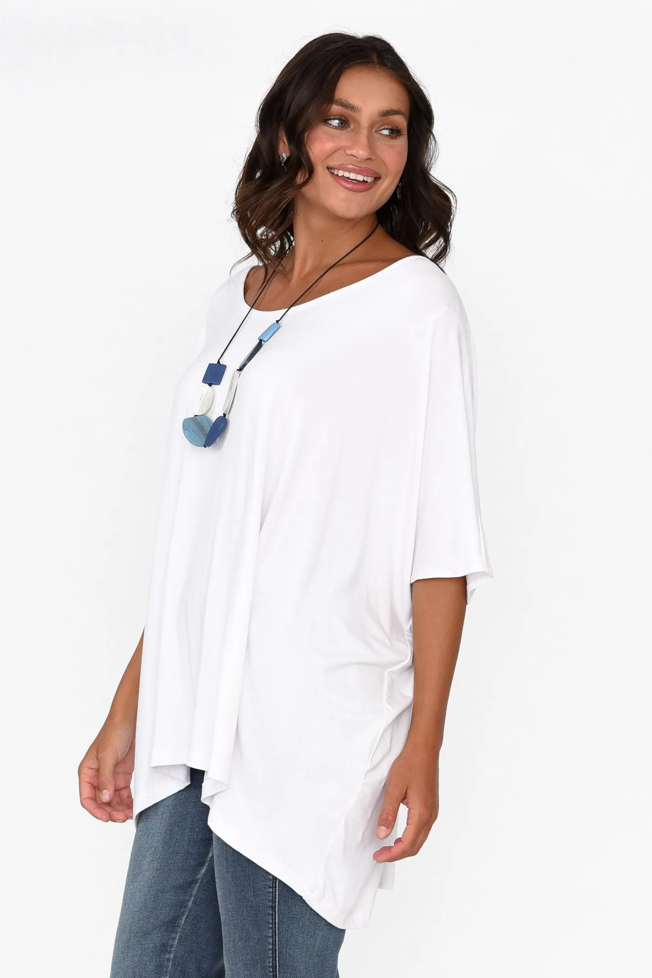 Sorronda White Bamboo Batwing Top sold by Blue Bungalow product image thumbnail 3
