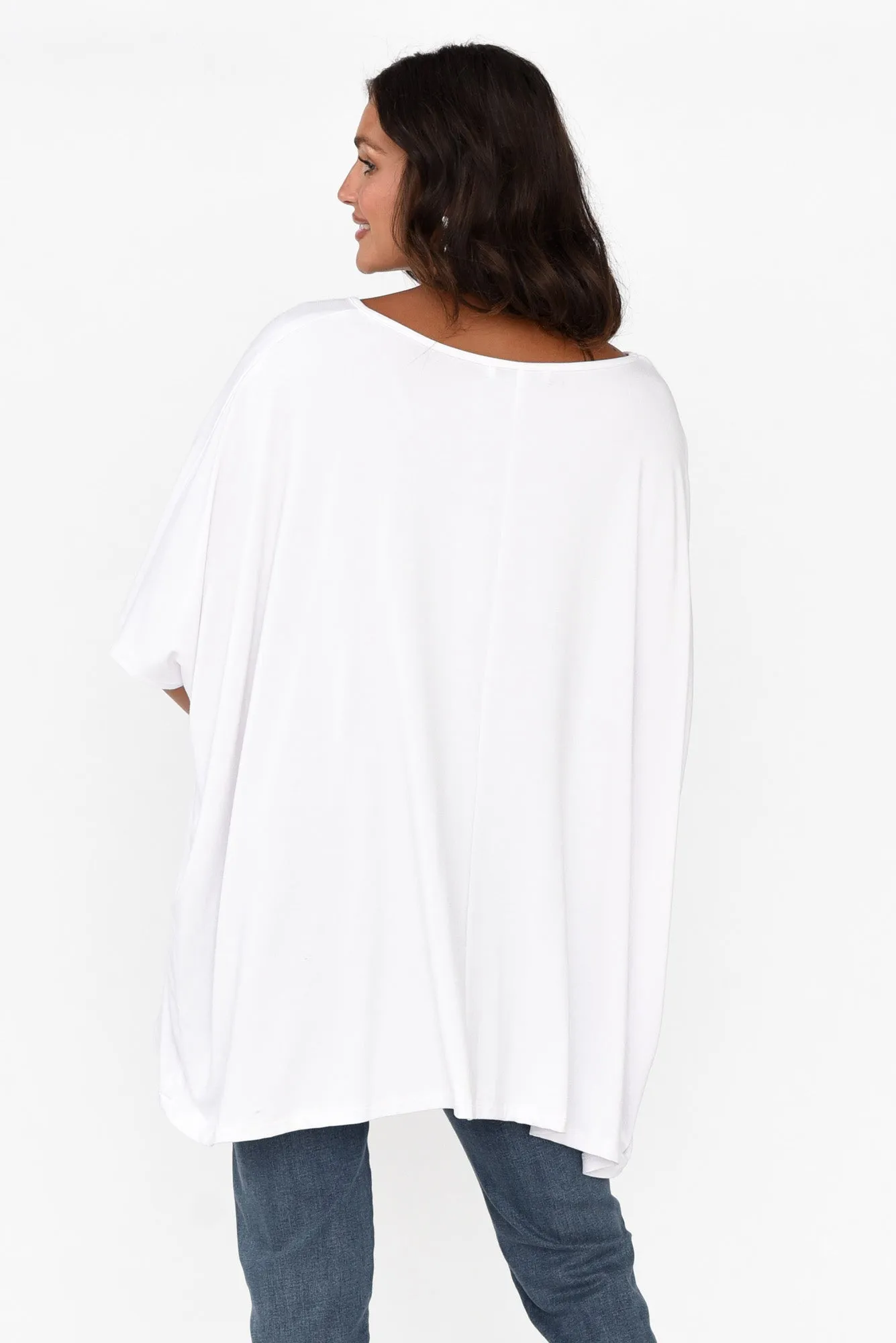 Sorronda White Bamboo Batwing Top sold by Blue Bungalow product image thumbnail 4