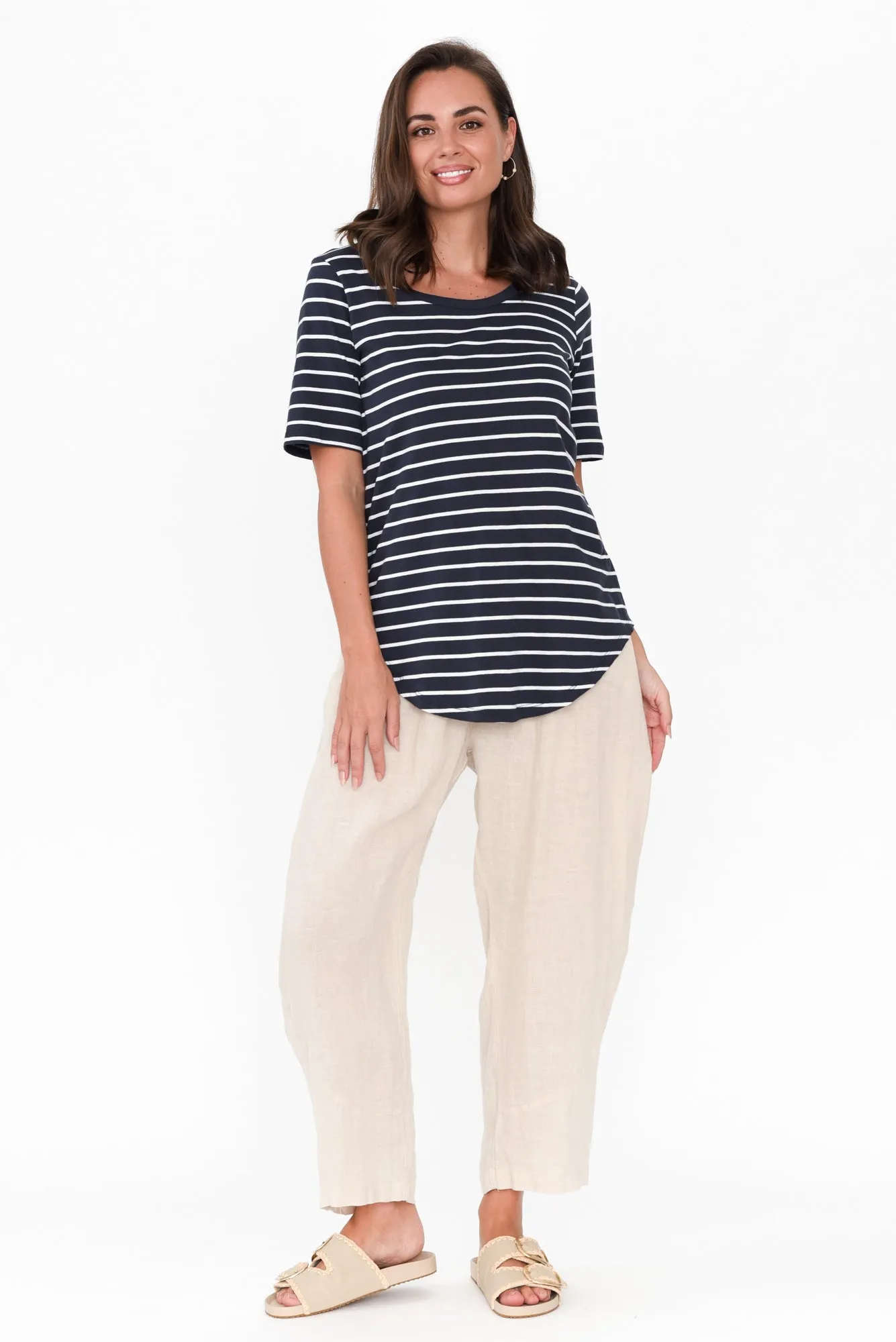 Ariana Midnight Stripe Cotton Tee sold by Blue Bungalow product image thumbnail 2