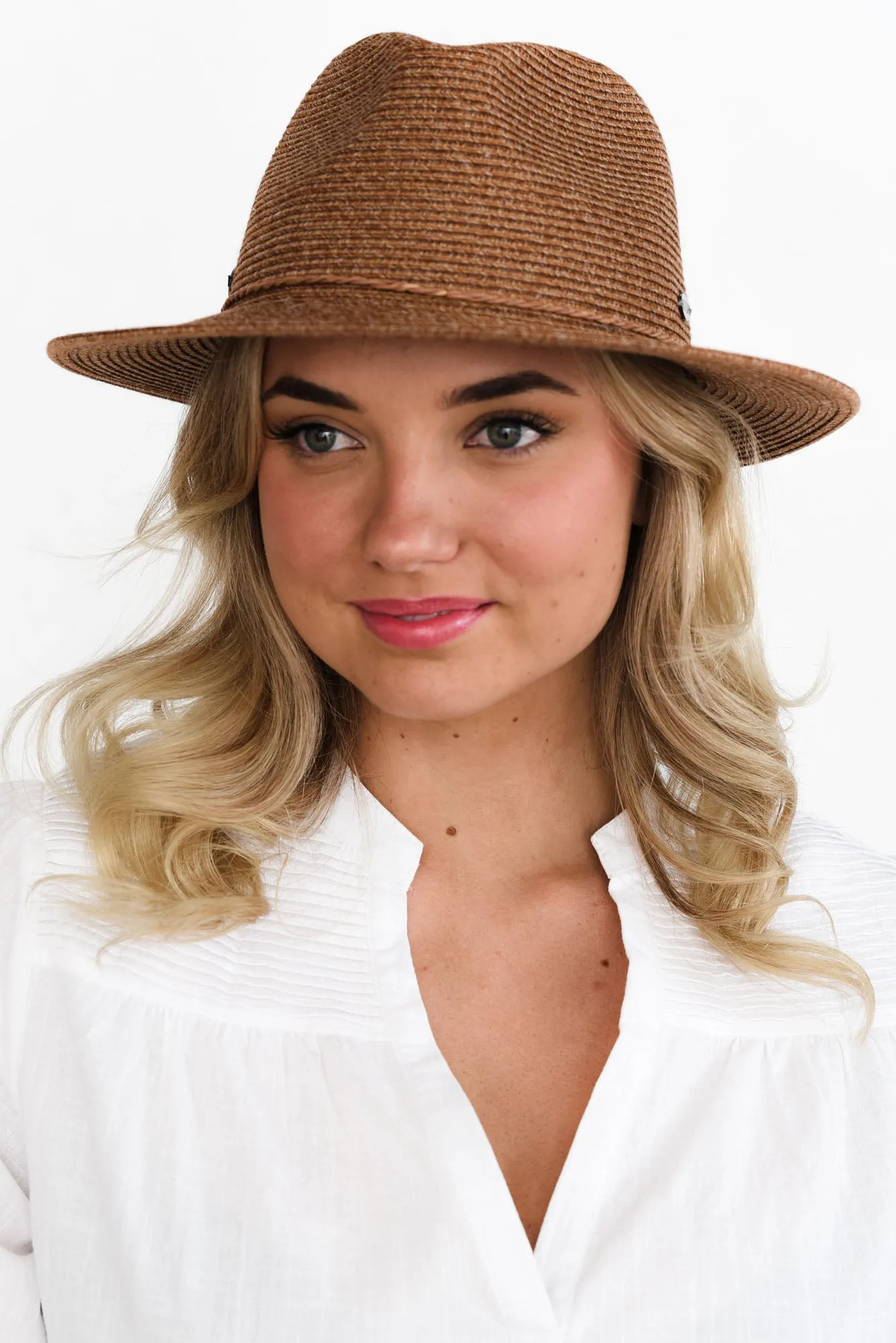 Rani Tan Travel Fedora sold by Blue Bungalow