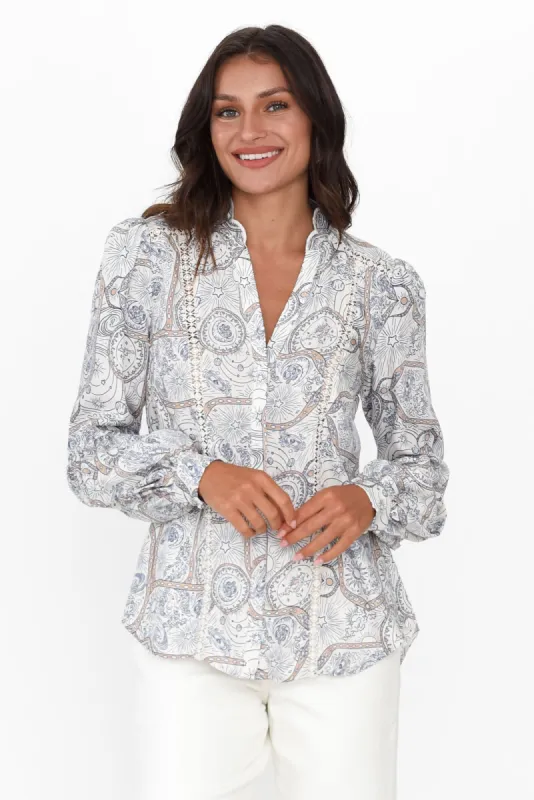 Vega Blue Astral Cupro Blend Shirt sold by Blue Bungalow