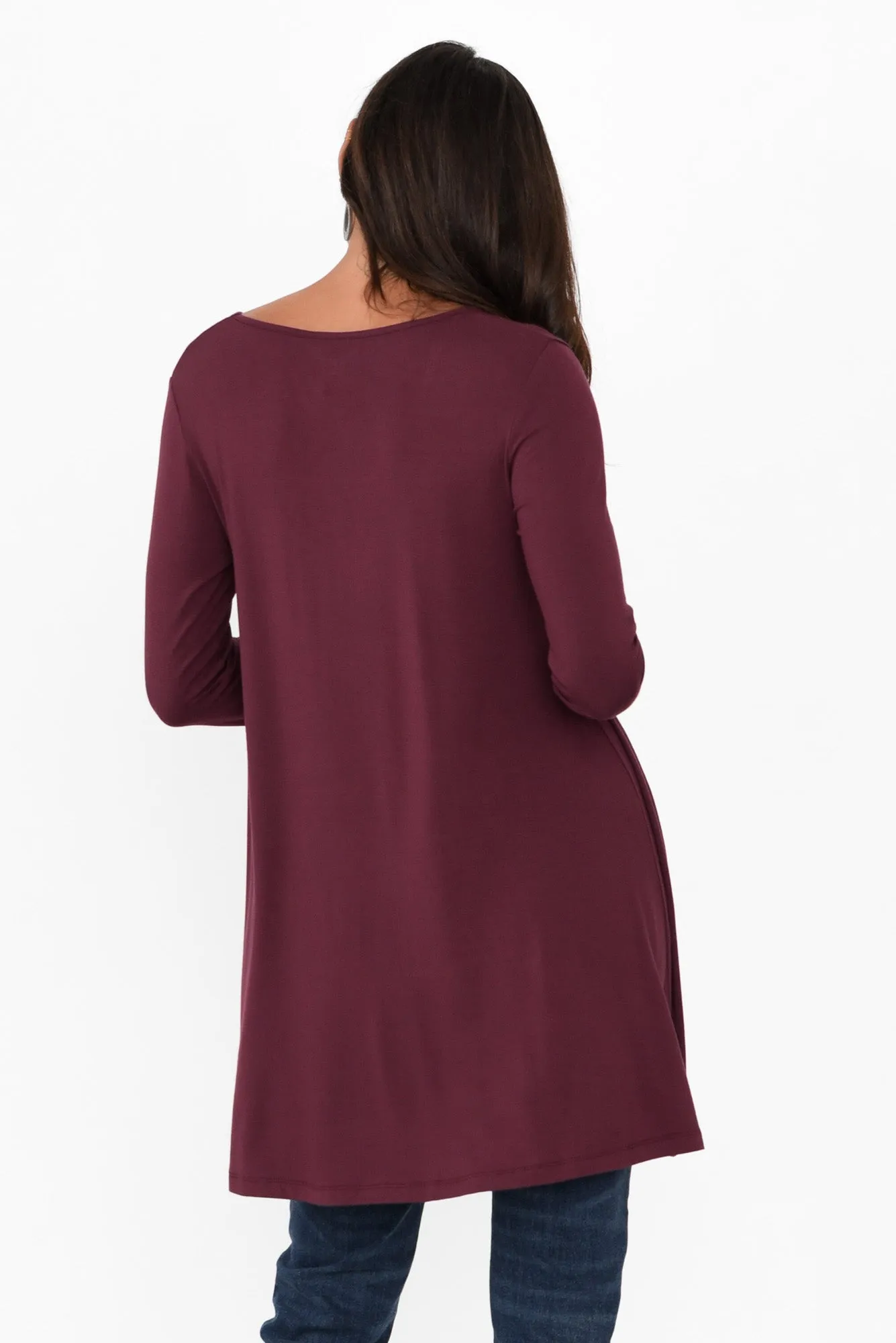 Leanne Burgundy Bamboo Tunic Top sold by Blue Bungalow product image thumbnail 4