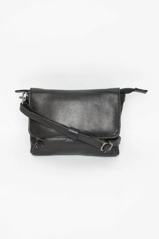 Sara Black Leather Crossbody Bag sold by Blue Bungalow