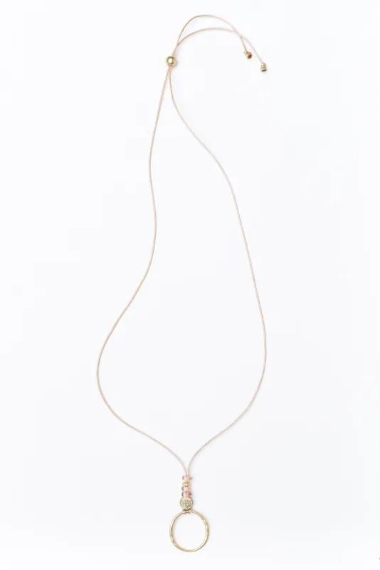 Andora Blush Beaded Circle Necklace sold by Blue Bungalow