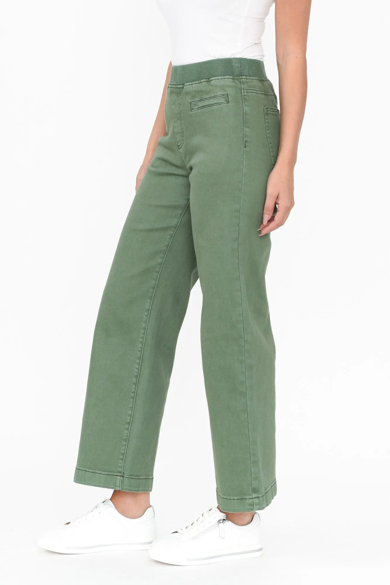 Maddy Khaki Wide Leg Jeans sold by Blue Bungalow product image thumbnail 3