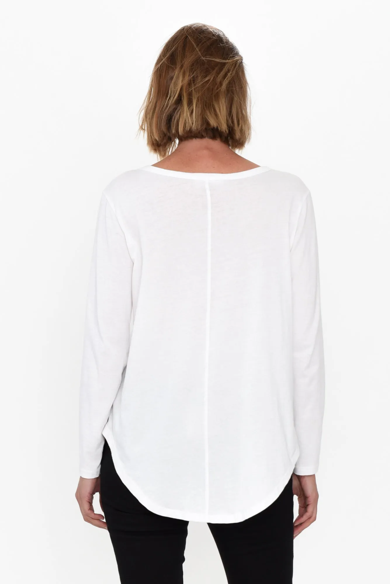Megan White Cotton Long Sleeve Top sold by Blue Bungalow product image thumbnail 5