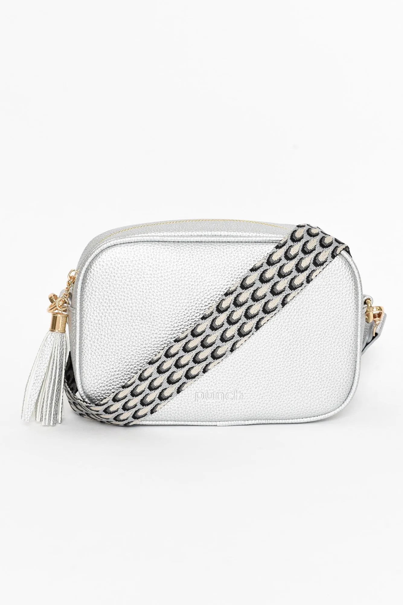 Dell Silver Crossbody Bag sold by Blue Bungalow